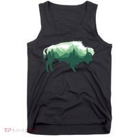 Bison Buffalo Double Exposure Surreal Wildlife Native Animal Tank Top thumb 0