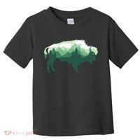 Bison Buffalo Double Exposure Surreal Wildlife Native Animal Toddler T-Shirt thumb 0