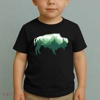 Bison Buffalo Double Exposure Surreal Wildlife Native Animal Toddler T-Shirt thumb 2