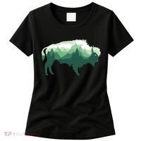 Bison Buffalo Double Exposure Surreal Wildlife Native Animal Women's T-Shirt thumb 0