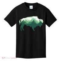 Bison Buffalo Double Exposure Surreal Wildlife Native Animal Kids T-Shirt thumb 0