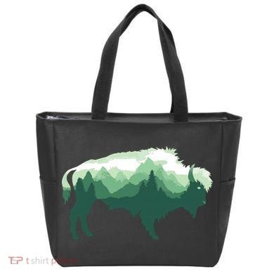 Bison Buffalo Double Exposure Surreal Wildlife Native Animal Tote Bag