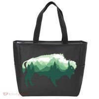 Bison Buffalo Double Exposure Surreal Wildlife Native Animal Tote Bag thumb 0