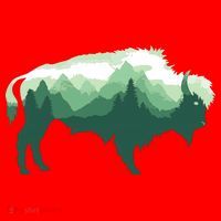 Bison Buffalo Double Exposure Surreal Wildlife Native Animal Santa Hat thumb 1