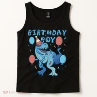 Birthday Boy Dinosaur Celebration Tank Top thumb 2