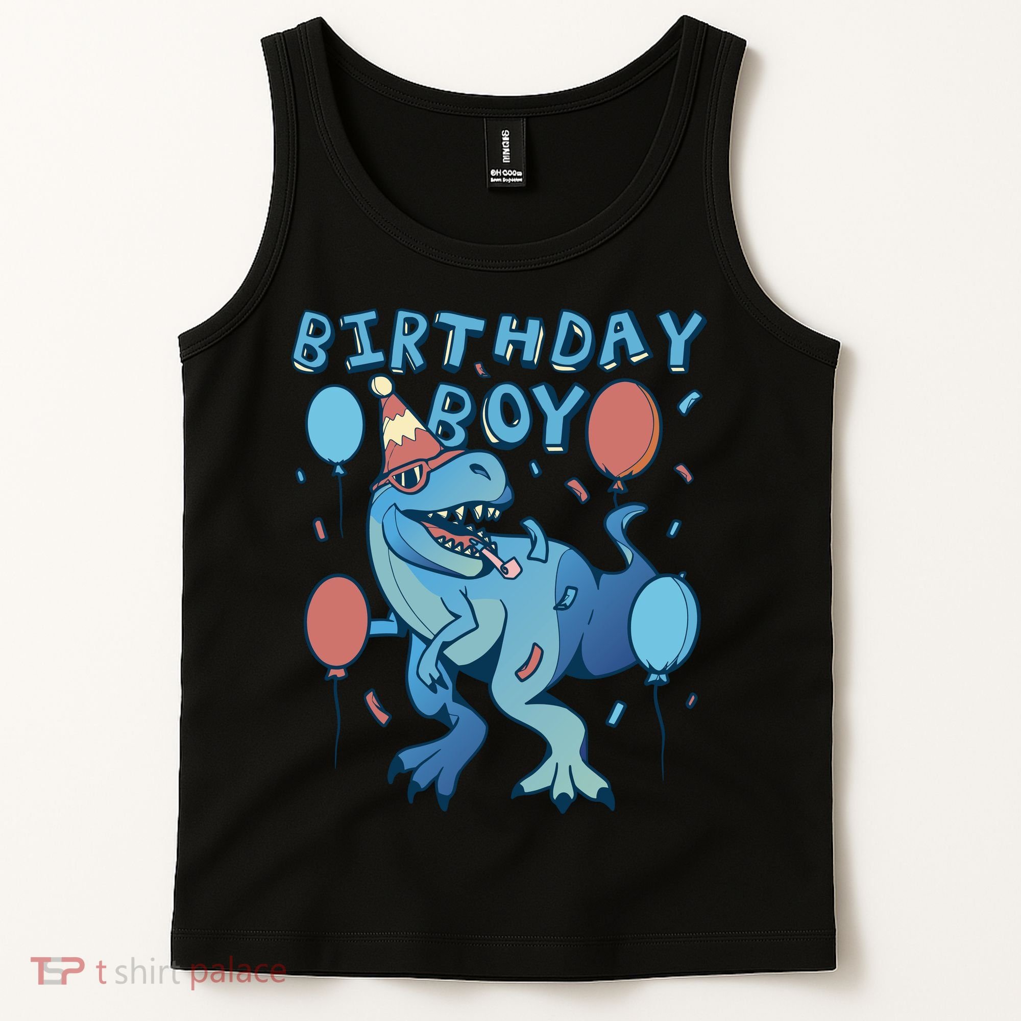 Birthday Boy Dinosaur Celebration Tank Top