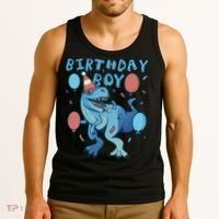 Birthday Boy Dinosaur Celebration Tank Top thumb 3