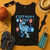 Birthday Boy Dinosaur Celebration Tank Top thumb 4