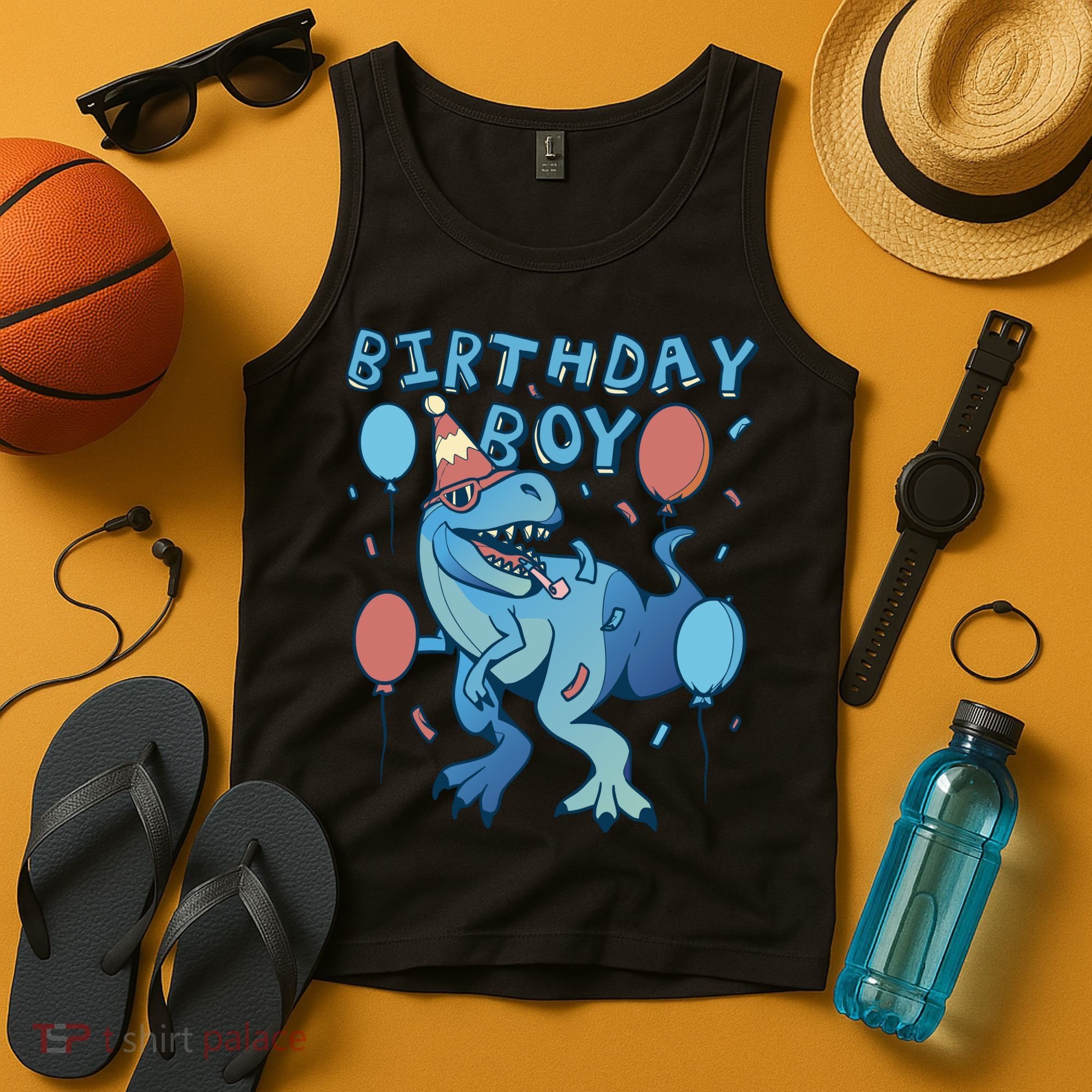 Birthday Boy Dinosaur Celebration Tank Top