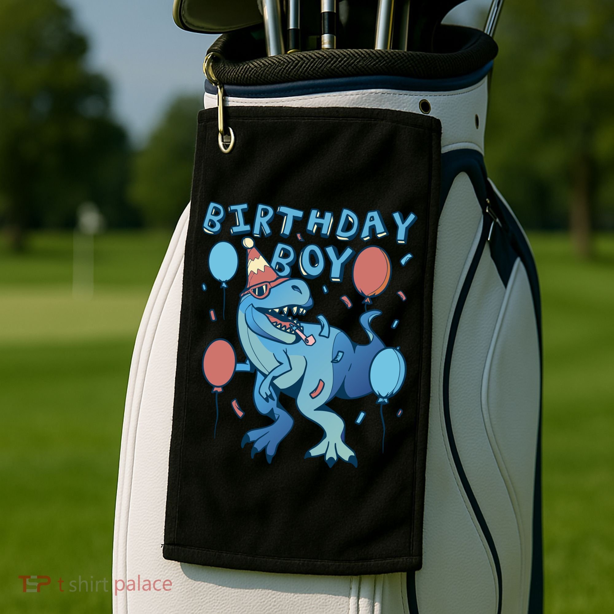 Birthday Boy Dinosaur Celebration Golf Towel