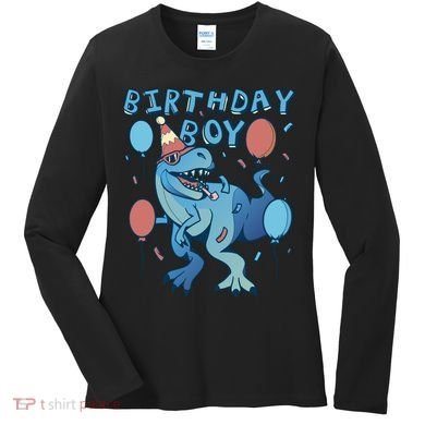Birthday Boy Dinosaur Celebration Women's Long Sleeve Shirt