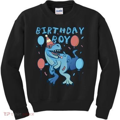 Birthday Boy Dinosaur Celebration Kids Sweatshirt