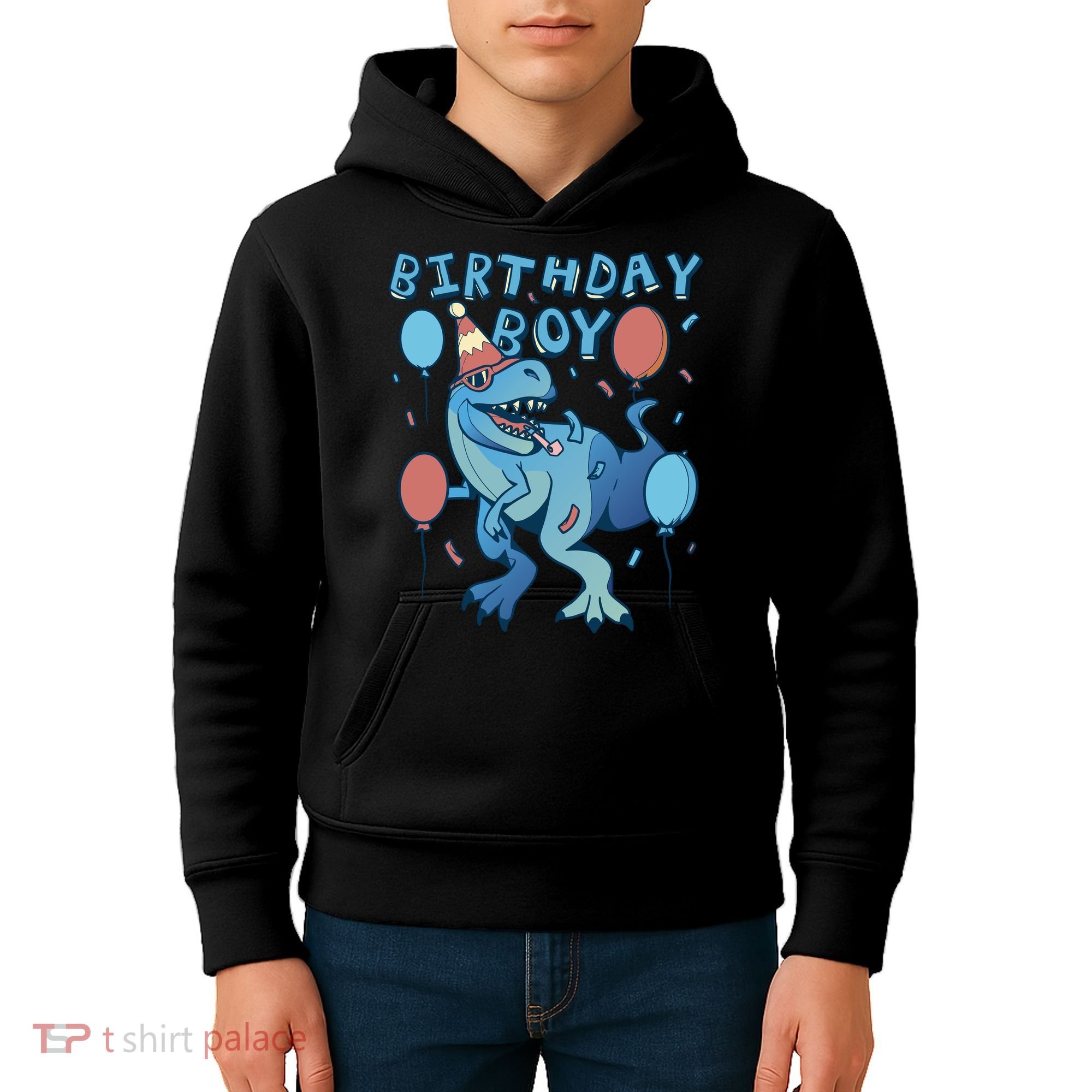 Birthday Boy Dinosaur Celebration Kids Hoodie
