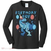 Birthday Boy Dinosaur Celebration Kids Long Sleeve Shirt thumb 0