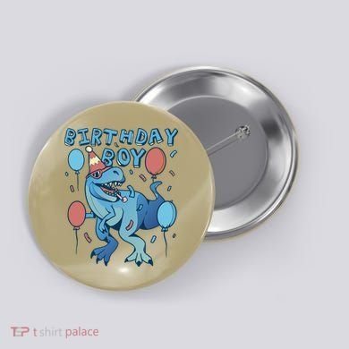 Birthday Boy Dinosaur Celebration Button