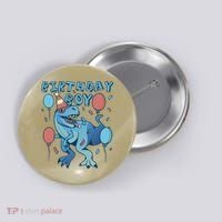Birthday Boy Dinosaur Celebration Button thumb 0