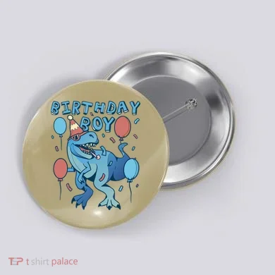 Birthday Boy Dinosaur Celebration Button