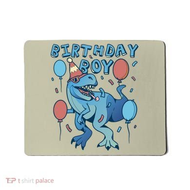 Birthday Boy Dinosaur Celebration Mousepad