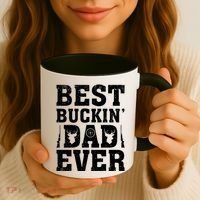 Best Buckin Dad Ever Deer Hunters FatherS Day Cool Gift Coffee Mug thumb 3