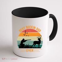 Best Buckin Dad Ever Deer Hunters Funny Deer Hunting Season Gift Coffee Mug thumb 1