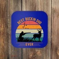 Best Buckin Dad Ever Deer Hunters Funny Deer Hunting Season Gift Coaster thumb 0