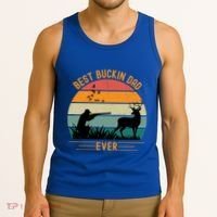 Best Buckin Dad Ever Deer Hunters Funny Deer Hunting Season Gift Tank Top thumb 3