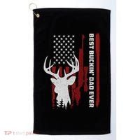 Best Buckin Dad Ever Deer Hunting Gift Golf Towel thumb 0