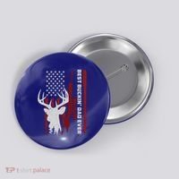 Best Buckin Dad Ever Deer Hunting Gift Button thumb 0