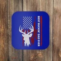 Best Buckin Dad Ever Deer Hunting Gift Coaster thumb 0