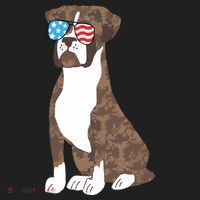 Brindle Boxer Dog Lovers July 4th Patriotic USA Sunglasses Beanie thumb 2
