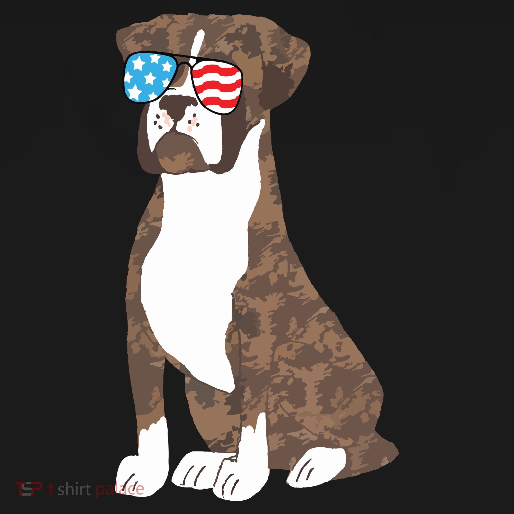 Brindle Boxer Dog Lovers July 4th Patriotic USA Sunglasses Women's Tank Top