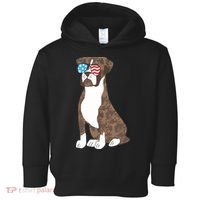 Brindle Boxer Dog Lovers July 4th Patriotic USA Sunglasses Toddler Hoodie thumb 0