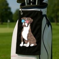 Brindle Boxer Dog Lovers July 4th Patriotic USA Sunglasses Golf Towel thumb 2