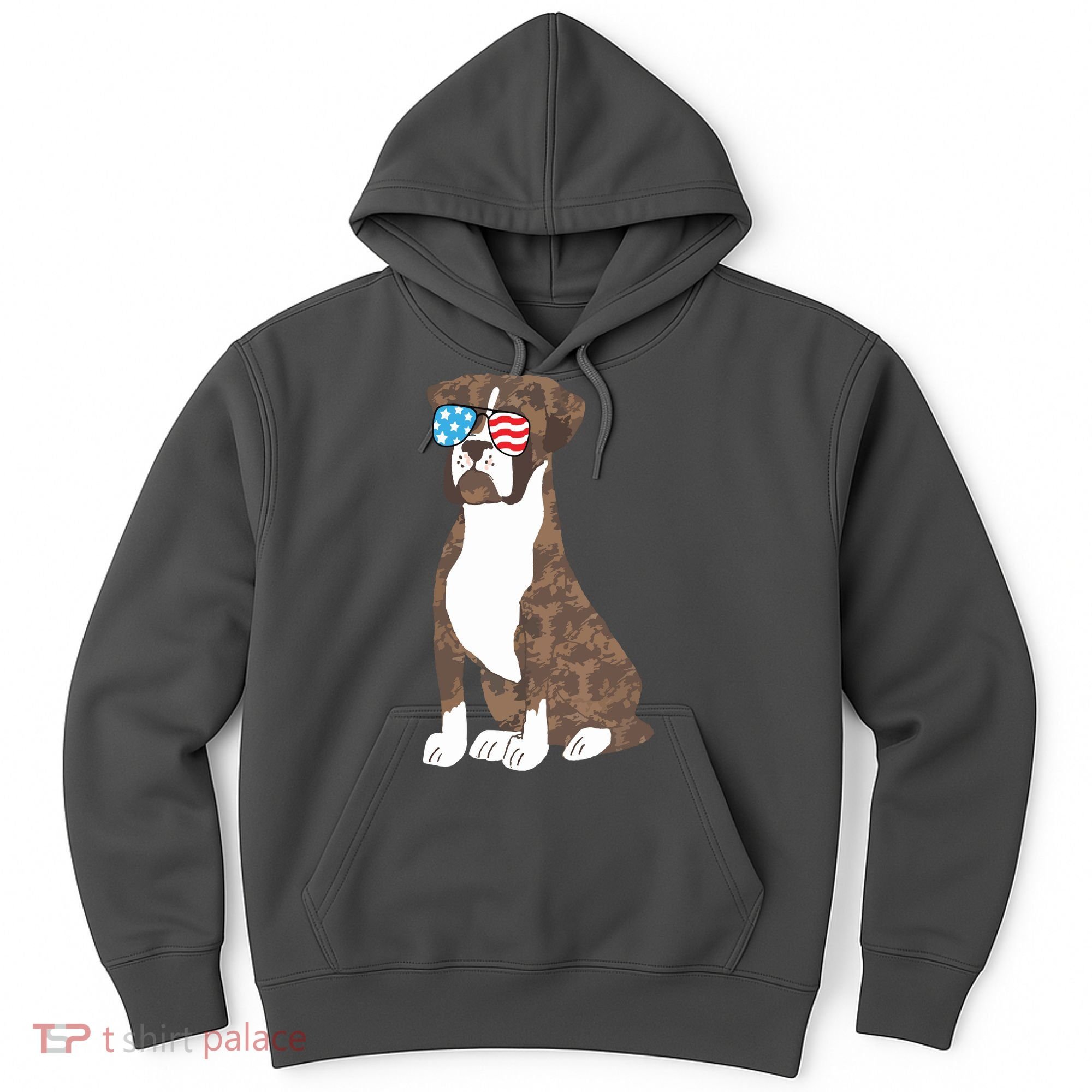 Brindle Boxer Dog Lovers July 4th Patriotic USA Sunglasses Hoodie