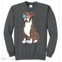 Brindle Boxer Dog Lovers July 4th Patriotic USA Sunglasses Sweatshirt thumb 0