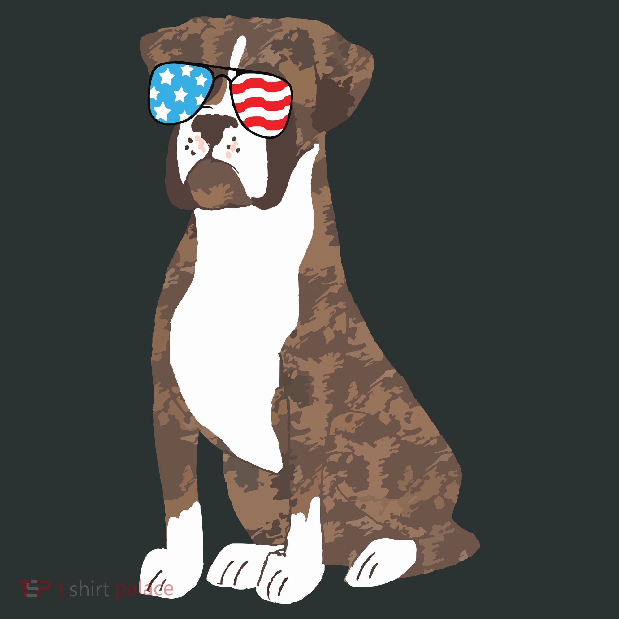 Brindle Boxer Dog Lovers July 4th Patriotic USA Sunglasses Mousepad