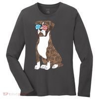 Brindle Boxer Dog Lovers July 4th Patriotic USA Sunglasses Women's Long Sleeve Shirt thumb 0