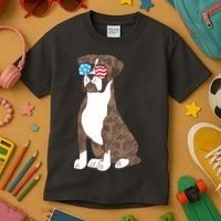 Brindle Boxer Dog Lovers July 4th Patriotic USA Sunglasses Kids T-Shirt thumb 3