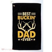 Best Buckin Dad Ever Funny Deer Hunters FatherS Day Gift Golf Towel thumb 0