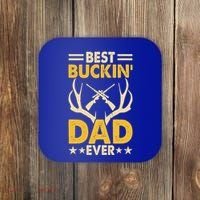 Best Buckin Dad Ever Funny Deer Hunters FatherS Day Gift Coaster thumb 0