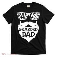 Badass Bearded Dad Shirts Father Papa With Beard T-Shirt thumb 0