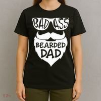 Badass Bearded Dad Shirts Father Papa With Beard T-Shirt thumb 4