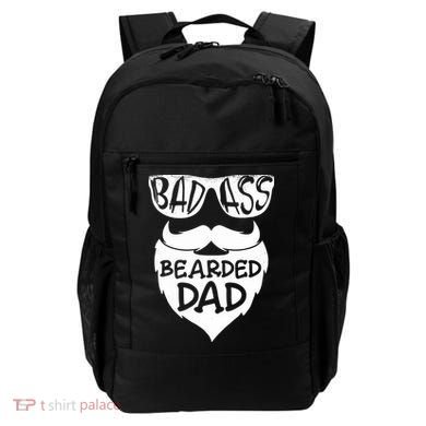 Badass Bearded Dad Shirts Father Papa With Beard Backpack