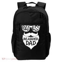 Badass Bearded Dad Shirts Father Papa With Beard Backpack thumb 0