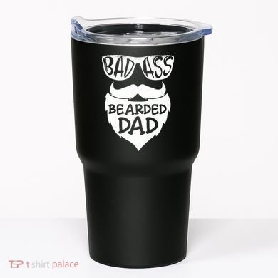 Badass Bearded Dad Shirts Father Papa With Beard Tumbler