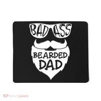Badass Bearded Dad Shirts Father Papa With Beard Mousepad thumb 0