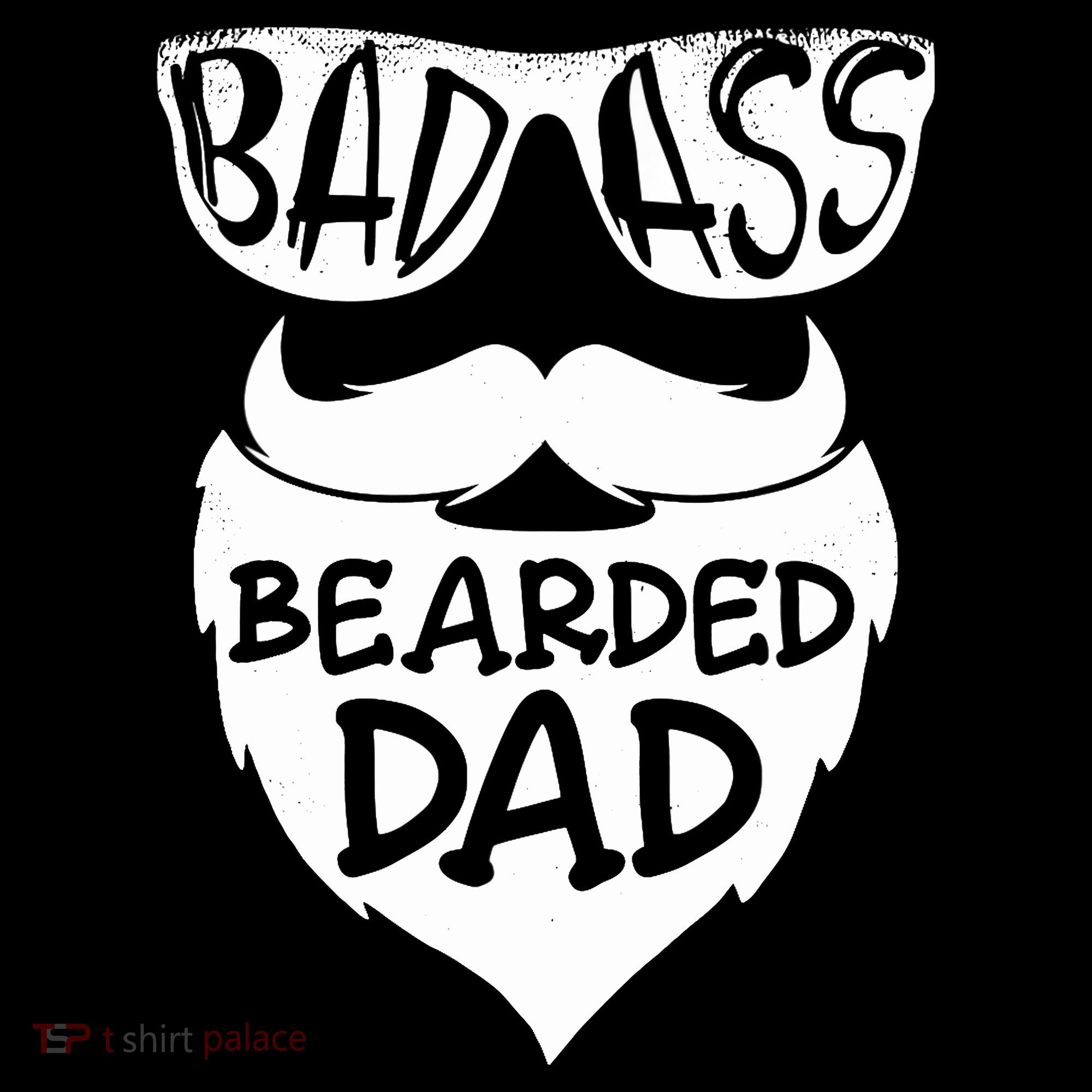 Badass Bearded Dad Shirts Father Papa With Beard Mousepad