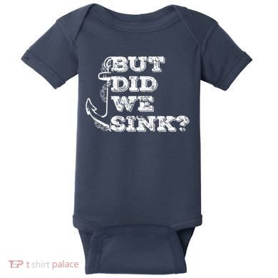 Boating But Did We Sink Flatboat Pontoon Captain Vintage Baby Bodysuit
