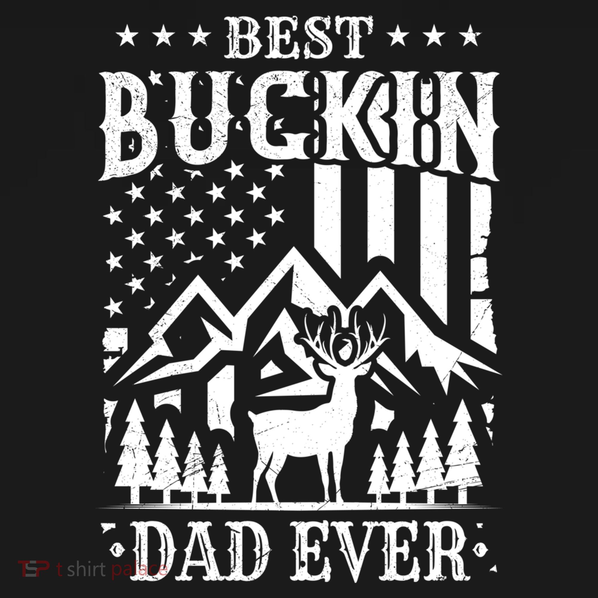 Best Buckin Dad Funny Hunter Father American Flag Gift Bucket Hat