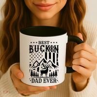 Best Buckin Dad Funny Hunter Father American Flag Gift Coffee Mug thumb 3